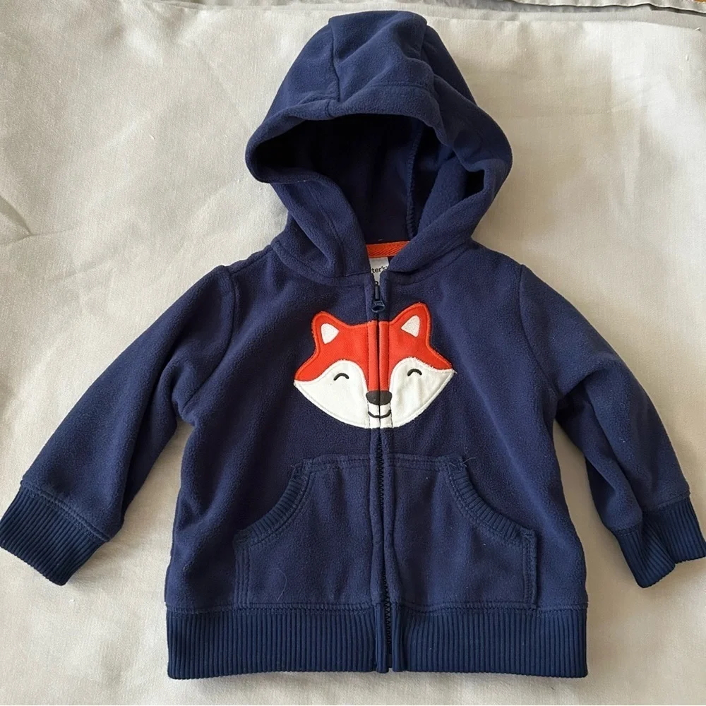 CARTER’S Navy Hoodie with Fox Graphic